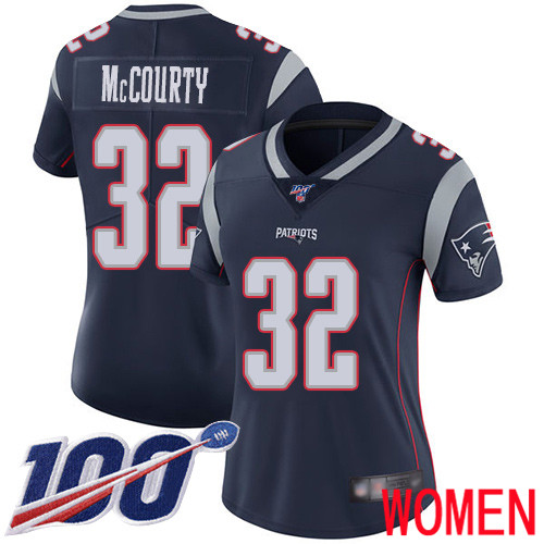New England Patriots Football #32 100th Limited Navy Blue Women Devin McCourty Home NFL Jersey